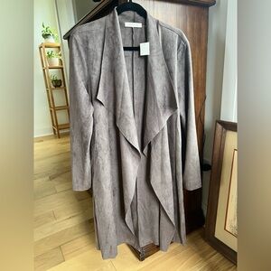 Versona Taupe Draped Lightweight Coat